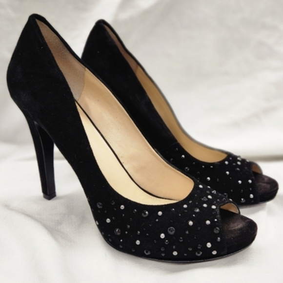 Sophisticated Lady Peep Toe Suede Pump sz 11 - Picture 1 of 3